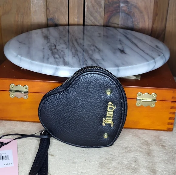 Juicy Couture Black Heart-Shaped Wristlet - Picture 5 of 14